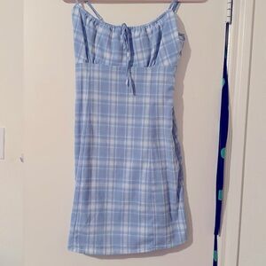 Pac Sun: blue gingham dress S